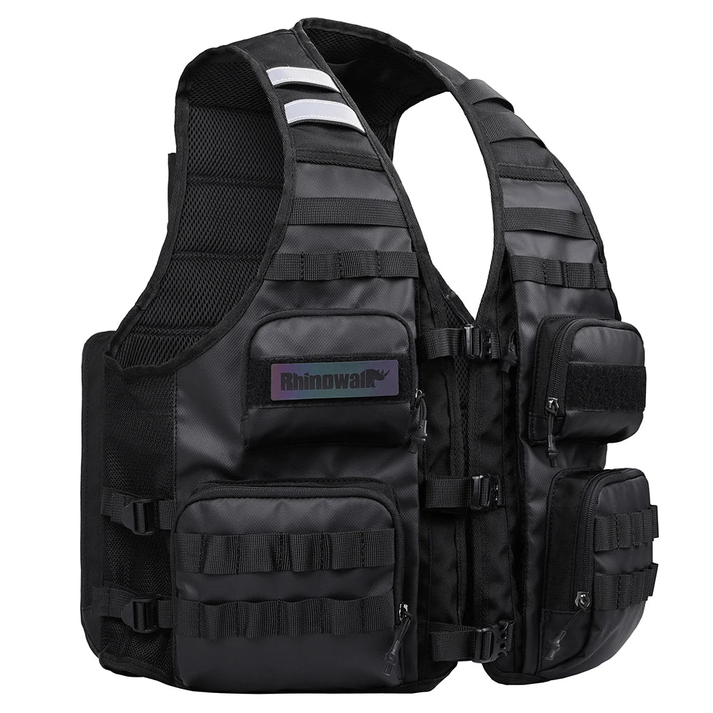 Moto Vest Mens Motorcycle Jacket Breathable Motorbike Jacket Night Work High Visibility Reflective Safety Jacket With Water Bag