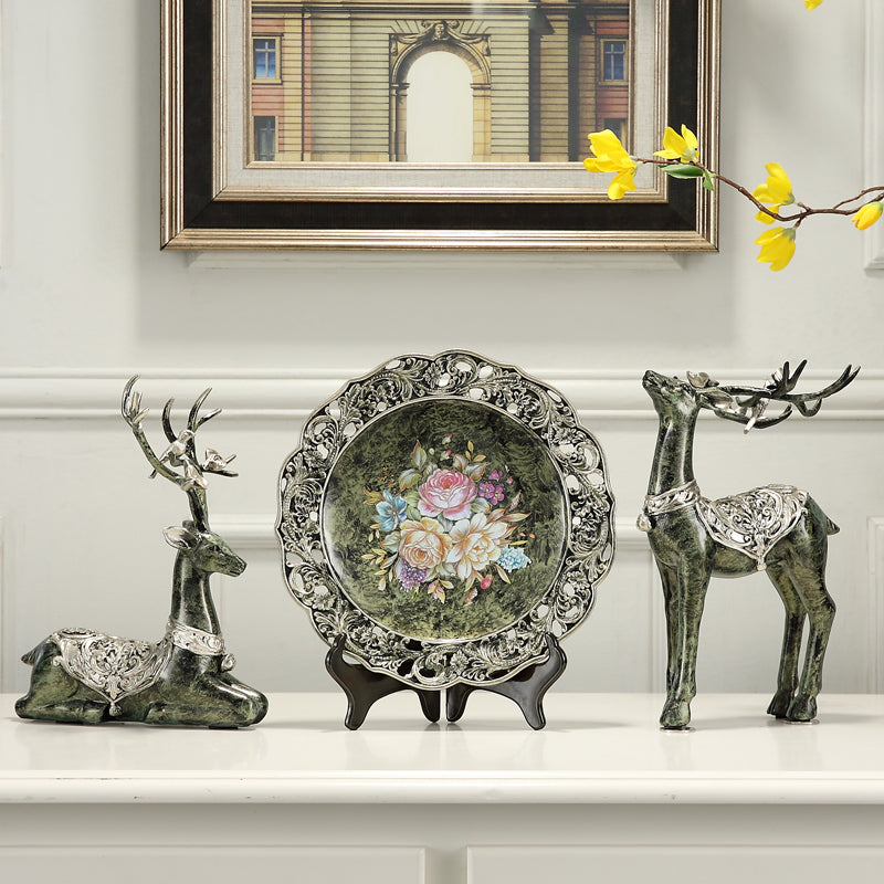 European-Style Living Room TV Cabinet Deer Decoration Craft Gift
