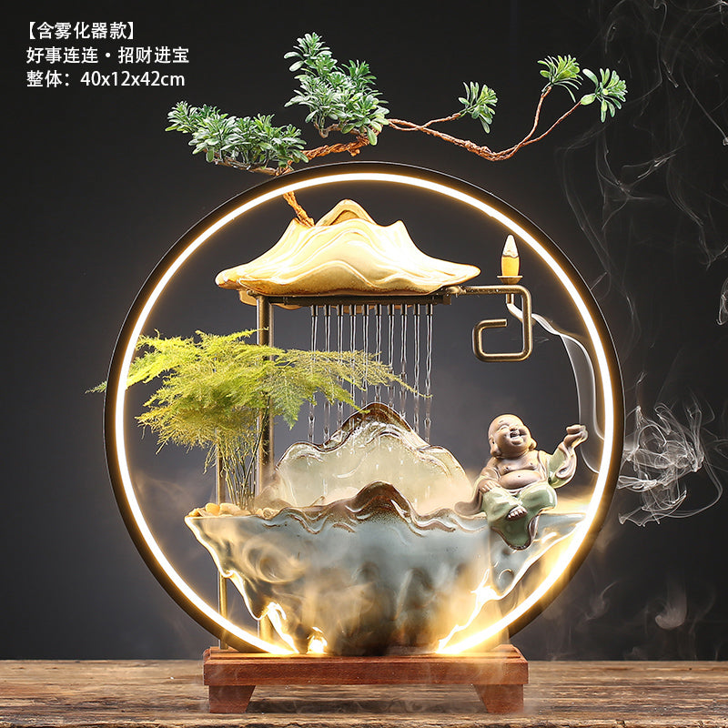 Bring In Wealth and Treasure Flowing Living Room Office Desk Surface Panel Flowing Water Ornaments