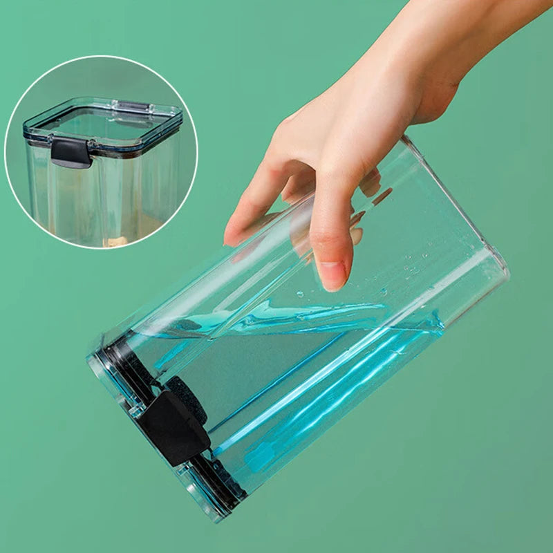 1pc Clear Food Storage Box,Food Storage Container With Lid, Plastic Kitchen And Pantry Organization Canisters