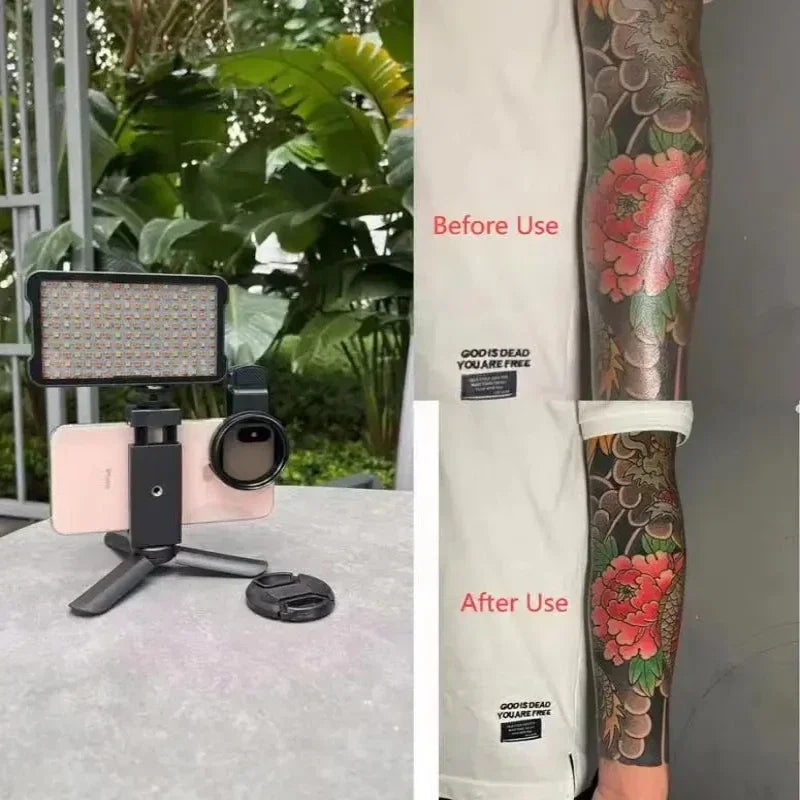 120 LED Reduce Reflected Fill Light Of Tattoos With 52mm Cpl For Cellphone Lens Circular Polarizing Filter Compatible Any Phone