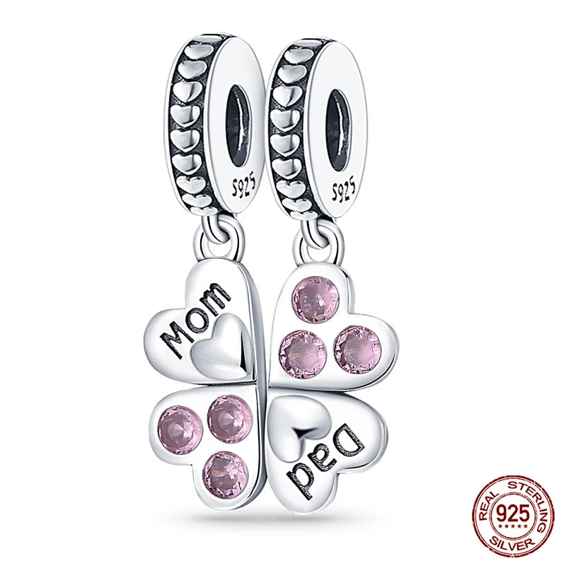 Fit Pandora 925 Original Bracelet 925 Silver Plate Flower Bird Series Charms Beads For Women Fashion DIY Jewelry Gifts Making