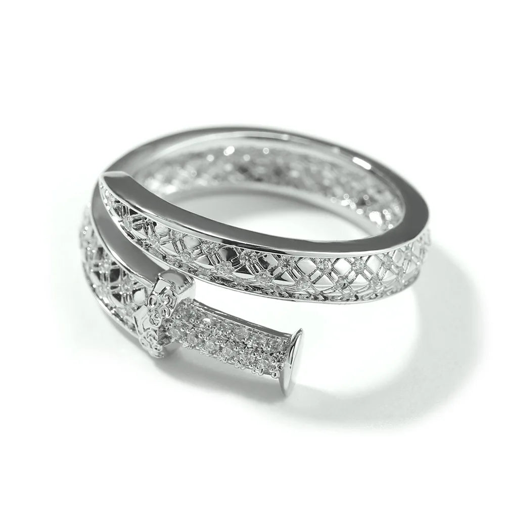 RAKOL Snake Ring Micro Inlaid Zircon Wound Small Female Simplicity Minority Designer Fashion Index Finger Ring