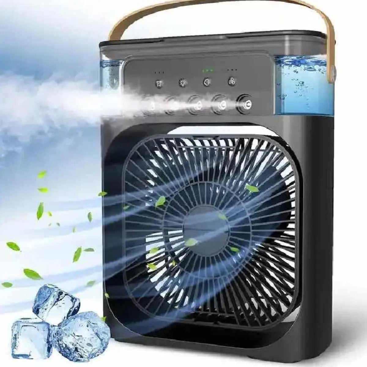 3 In 1 Fan AIr Conditioner Household Water Mist USB Fan Small Air Cooler LED Night Light Portable Humidifier Air Adjustment Fan