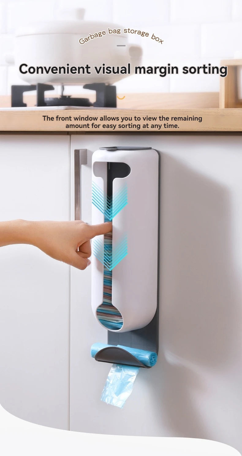 Innovative Wall Mounted Plastic Bag Dispenser Organizer for Kitchen and Home - Easy Access, Neat Organization and Space-saving