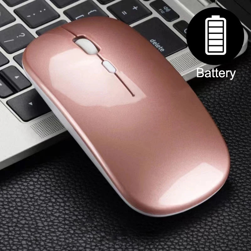 Wireless Mouse Bluetooth compatible 2.4GHz 1600DPI USB Rechargeable RGB Light Portable Mouse For Laptop Computer PC Macbook Game