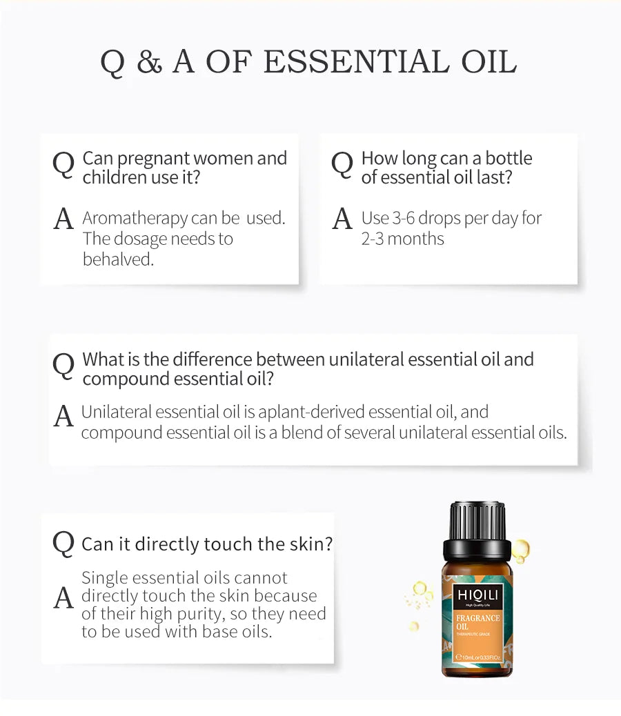 HIQILI 10ml Fragrance Oils, Best Oil for Home, Hotel,Travel ,Diffuser, Humidifier, Candle, Soap, Air Freshener and DIY Perfume