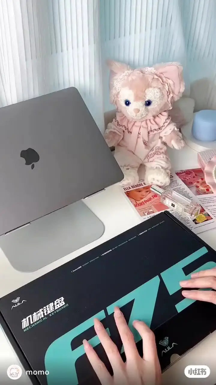 AULA F75 Mechanical Keyboard 2.4G Wireless/Bluetooth/Wired RGB PBT 75% Layout OEM Profile Gasket Customized Pc Gaming Keyboard