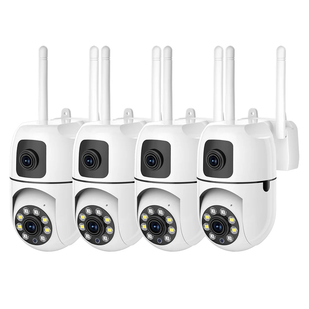 8MP HD Wifi Surveillance PTZ Camera Outdoor 4MP Dual Lens Dual Screen AI Auto Tracking IP Security Protection Camera CCTV Video