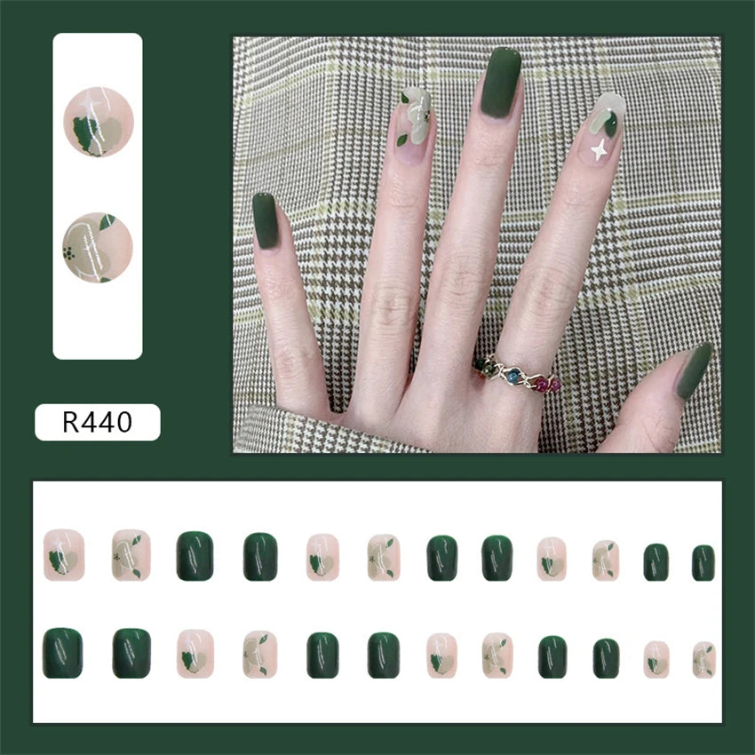 24Pcs/Lot Milky White Gradient Long Wearing False Nail Tips Acrylic Press on Nails Removable Reusable Artifical Fake Nails Art