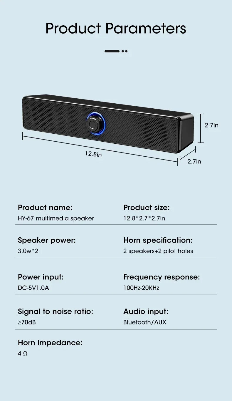 Computer Desktop High-quality Bluetooth Wired Dual-purpose High-volume Microphone Two-in-one Speaker Home Surround Audio System
