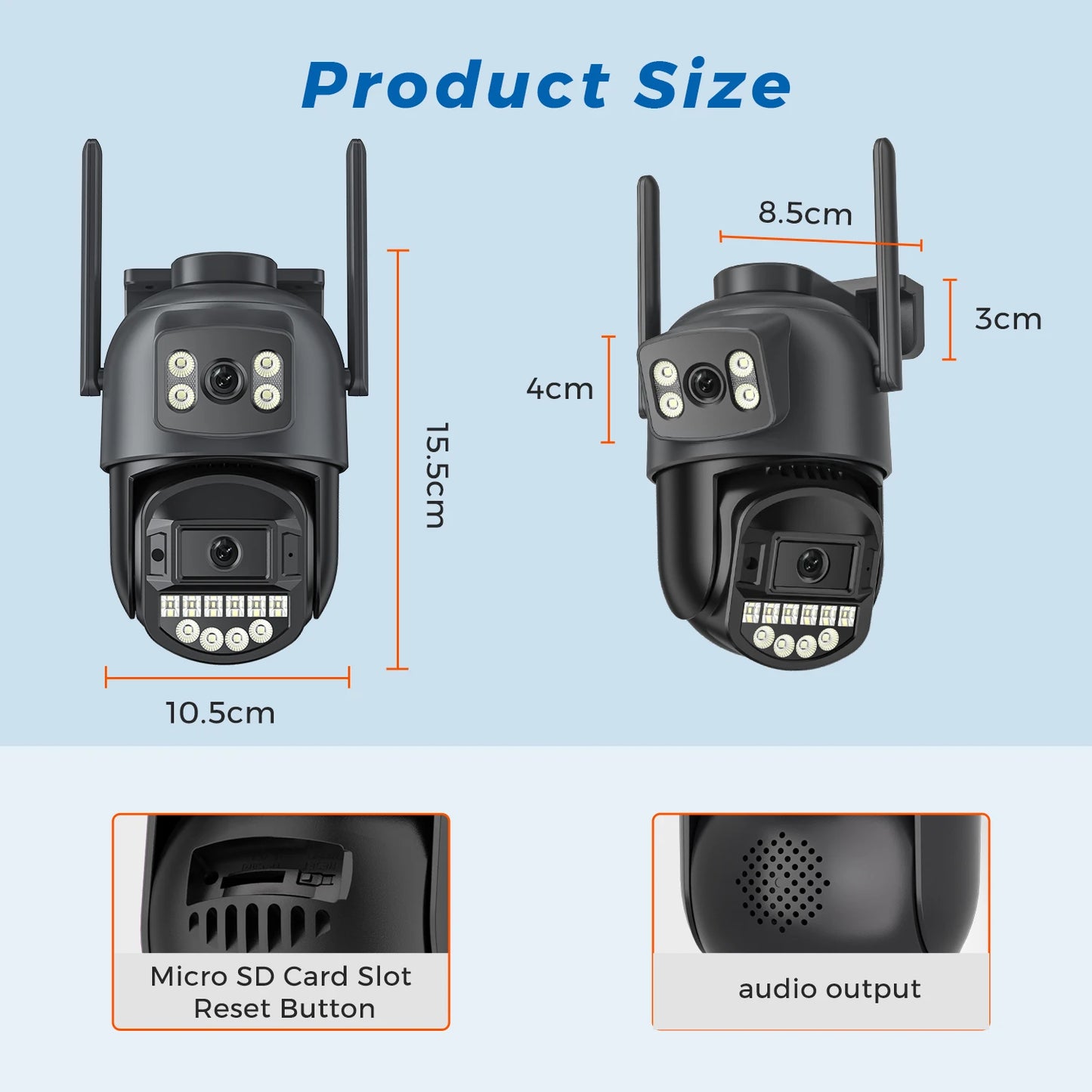 5K 10MP HD Wifi PTZ Camera Outdoor 8MP Dual Lens Dual Screen AI Auto Tracking IP Camera CCTV Audio Video Surveillance P2P O-KAM