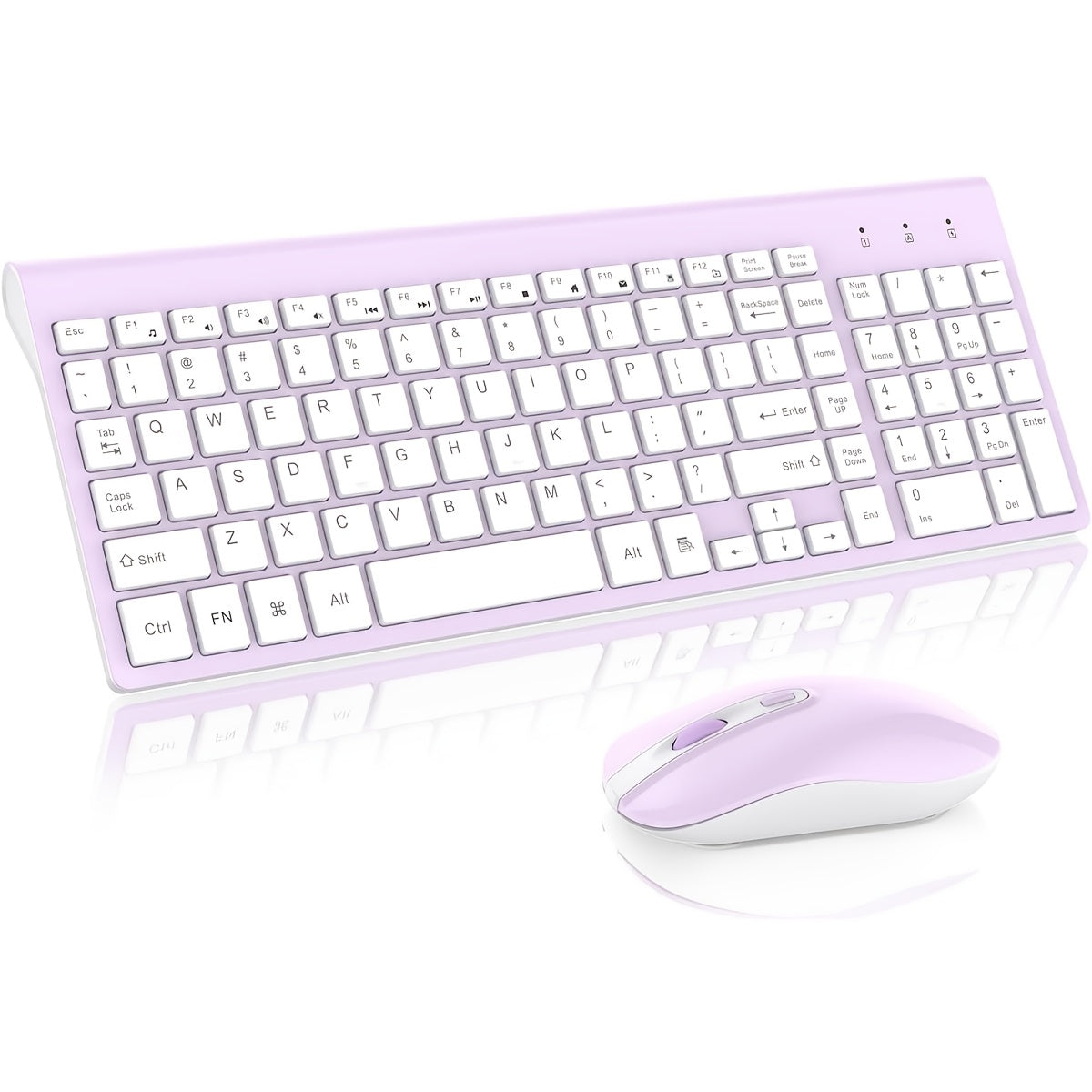 Wireless Keyboard and Mouse Combo, Compact Full Size Wireless Computer Keyboard and Mouse Set 2.4G Ultra-Thin Sleek Design for Windows, Computer, Desktop, PC, Notebook, Laptop