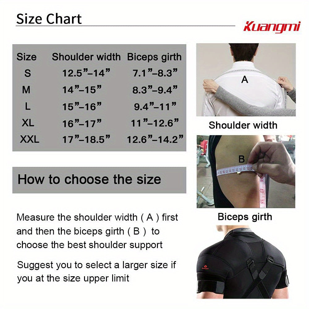 S-3XL Neoprene Double Shoulder Support Brace Strap Wrap Protector by Kuangmi
