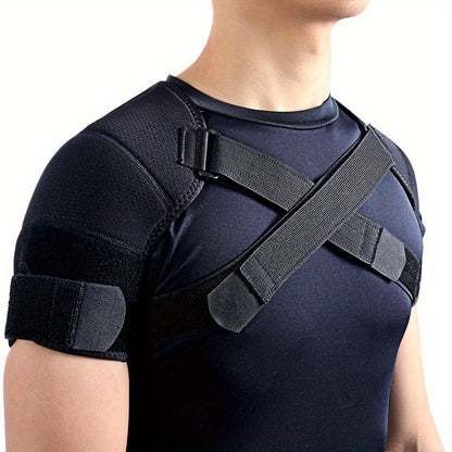 S-3XL Neoprene Double Shoulder Support Brace Strap Wrap Protector by Kuangmi