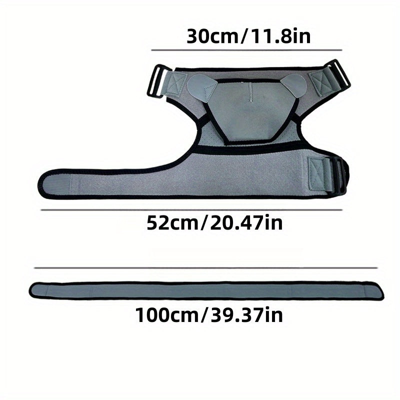 1pc Adjustable Breathable Shoulder Support Sleeve - Ultra-Soft Microfiber, Gray & Black Mesh Design for Fitness, Sports Protection, and Recovery Relax, Unisex for Left or Right Arm