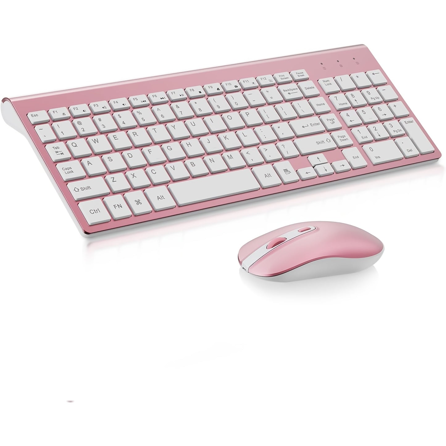 Wireless Keyboard and Mouse Combo, Compact Full Size Wireless Computer Keyboard and Mouse Set 2.4G Ultra-Thin Sleek Design for Windows, Computer, Desktop, PC, Notebook, Laptop