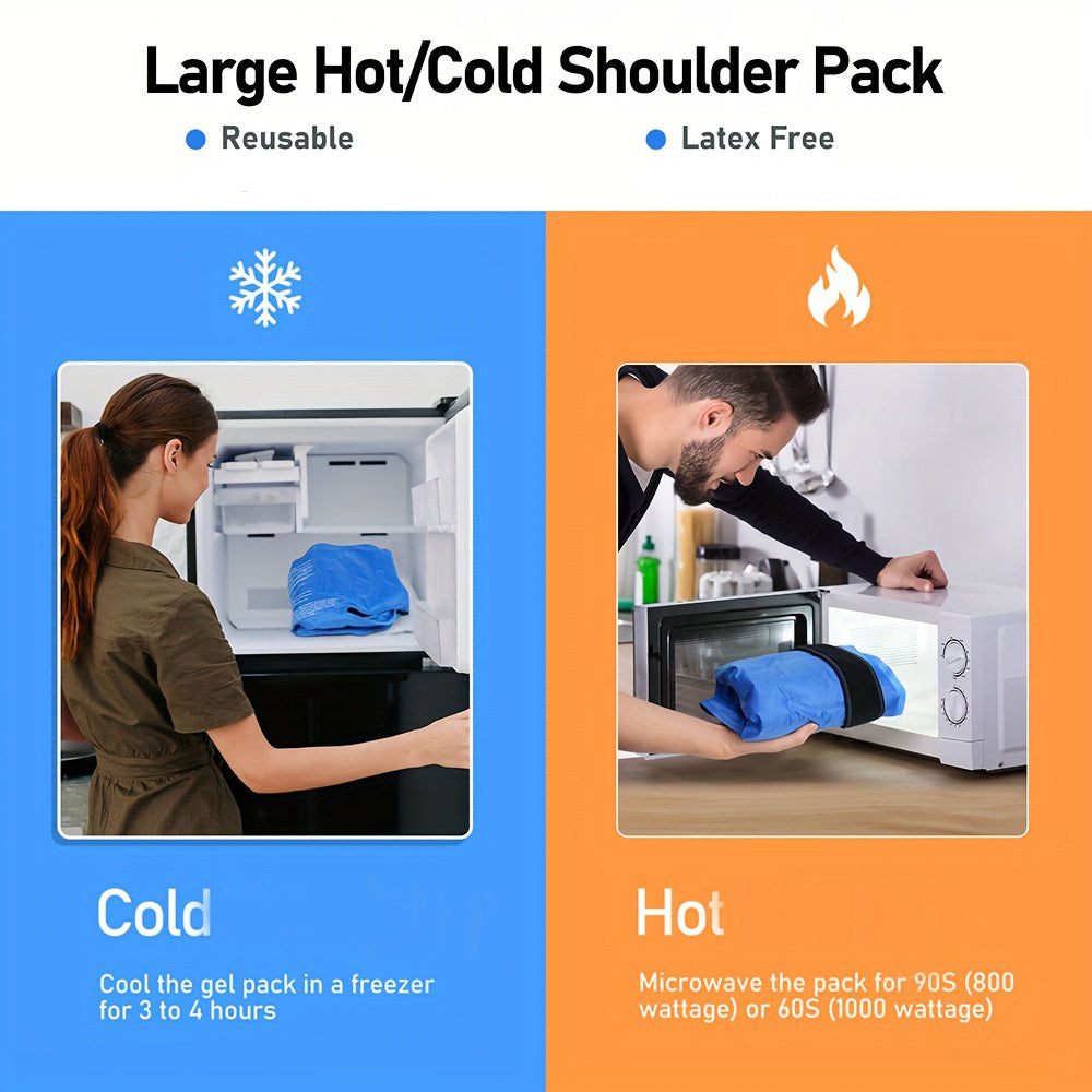 Shoulder Gel Ice Pack Wrap, Reusable Hot Cold Pack for Women and Men