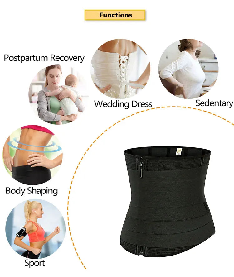 2 In 1 Slimming Body Shaper Belt Wrap Bandage Wrap Waist Trainer Lumbar Waist Support Belt Snatch  Wrap Waist Trainer