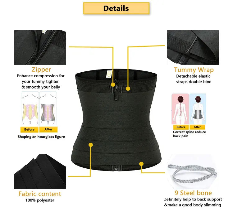 2 In 1 Slimming Body Shaper Belt Wrap Bandage Wrap Waist Trainer Lumbar Waist Support Belt Snatch  Wrap Waist Trainer