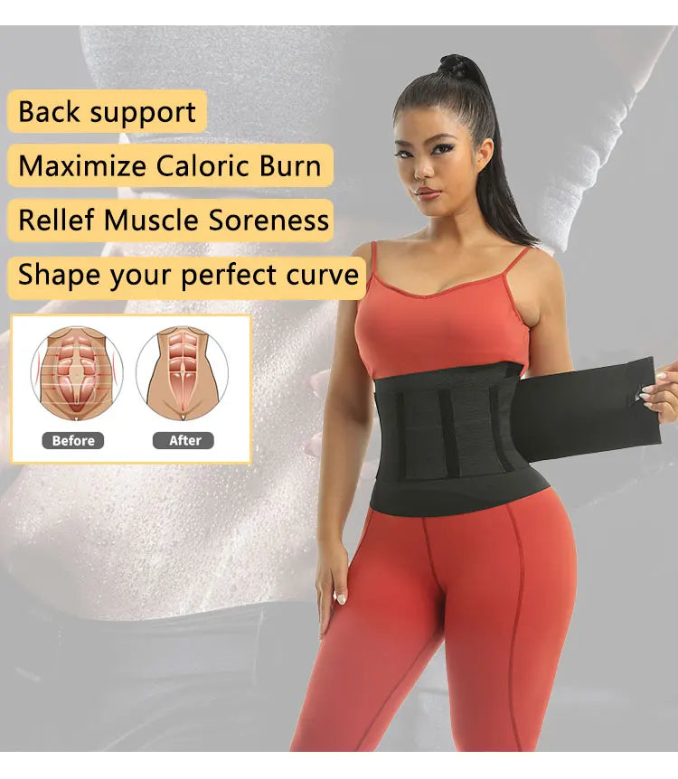 2 In 1 Slimming Body Shaper Belt Wrap Bandage Wrap Waist Trainer Lumbar Waist Support Belt Snatch  Wrap Waist Trainer