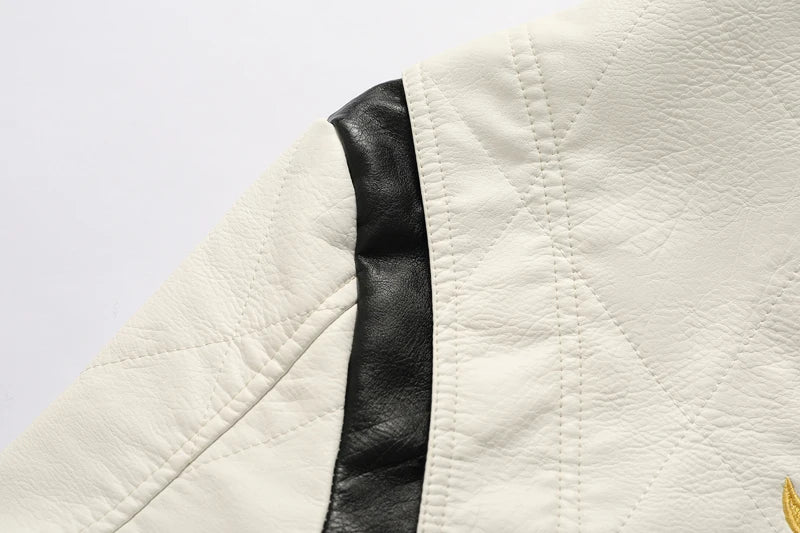 Autumn Winter Bomber Leather Jacket Men Scorpion Embroidery Hooded Jacket PU Leather Motorcycle Mens Ryan Gosling Drive Jacket