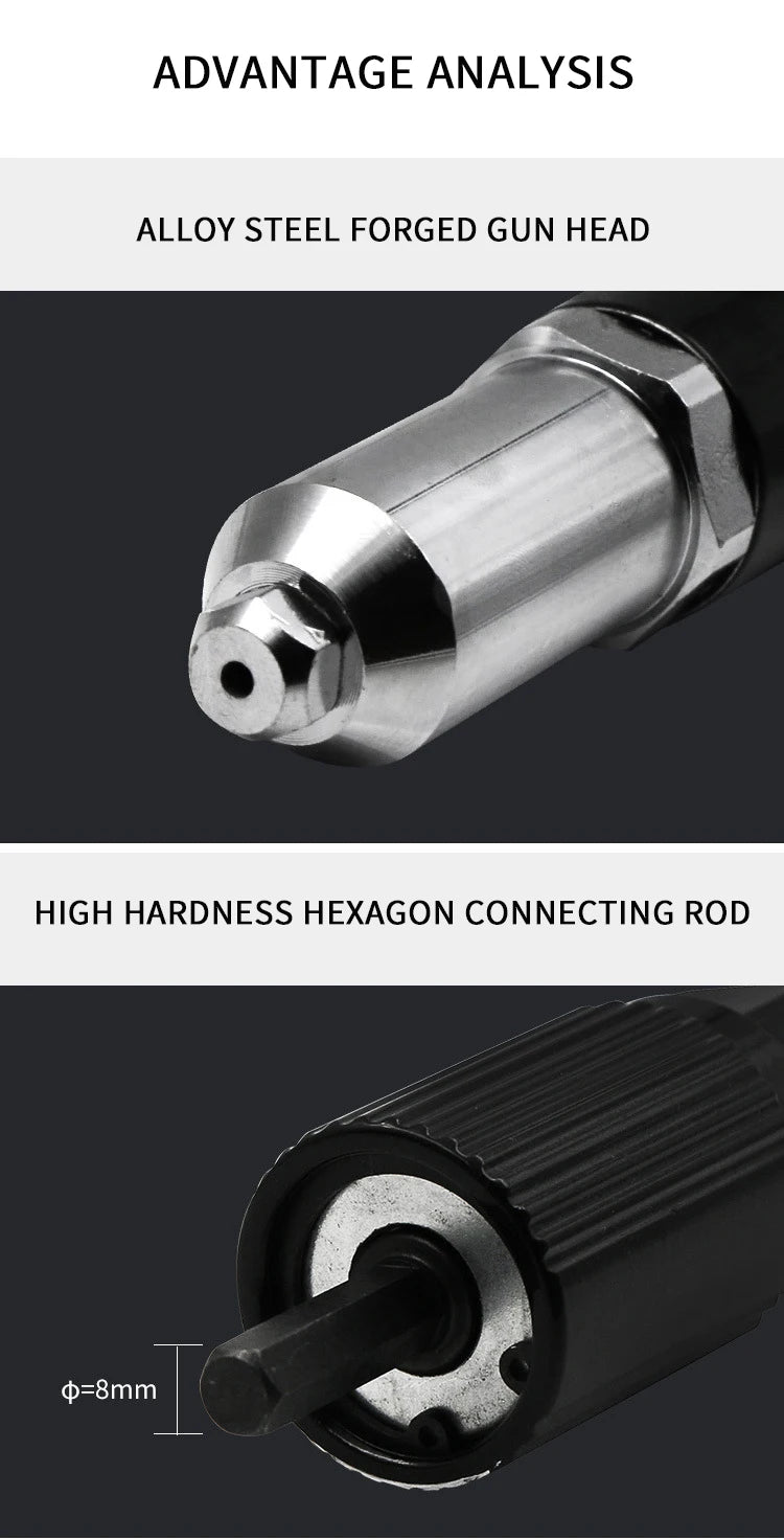 Professional Electric Rivet Nut Gun Machine Core Pull Accessories Cordless Riveting Gun Drill Adapter  Insert Nut Tools