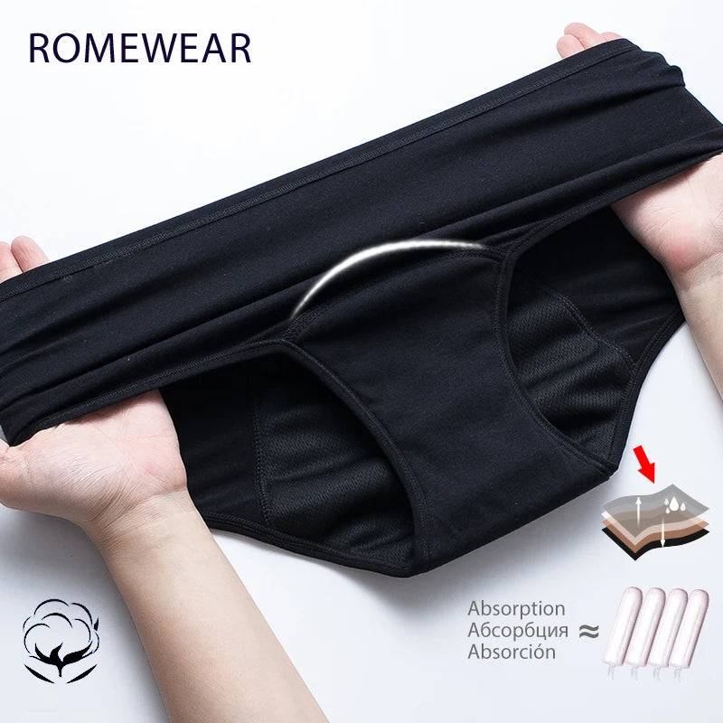 Women Menstrual Period Panties Underwear 4 Layers Plus Size Heavy Flow Absorbency Leakproof Physiological Sanitary Lingerie
