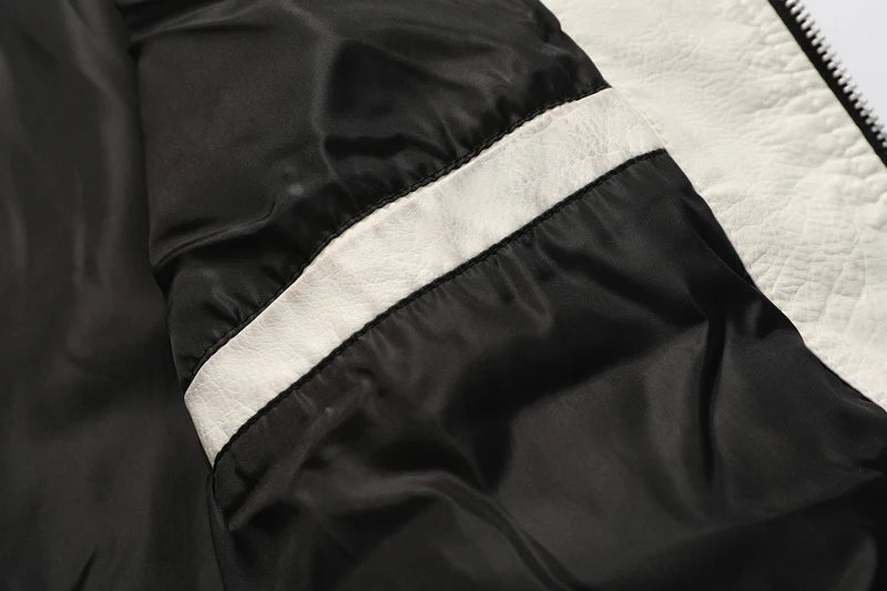 Autumn Winter Bomber Leather Jacket Men Scorpion Embroidery Hooded Jacket PU Leather Motorcycle Mens Ryan Gosling Drive Jacket