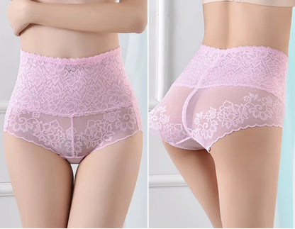 Women's underwear sexy  lace high waist elastic female panties antibacterial transparent  high quality ladies lingerie