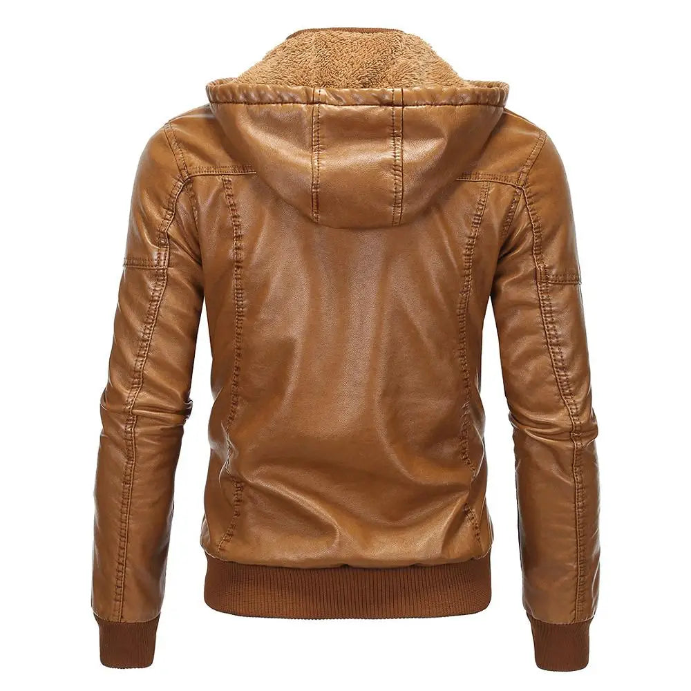 COLDKER Fashion Men's PU Leather Jacket new For Male Fitness Suede Jacket chaqueta cuero Casual Coat Clothing for man
