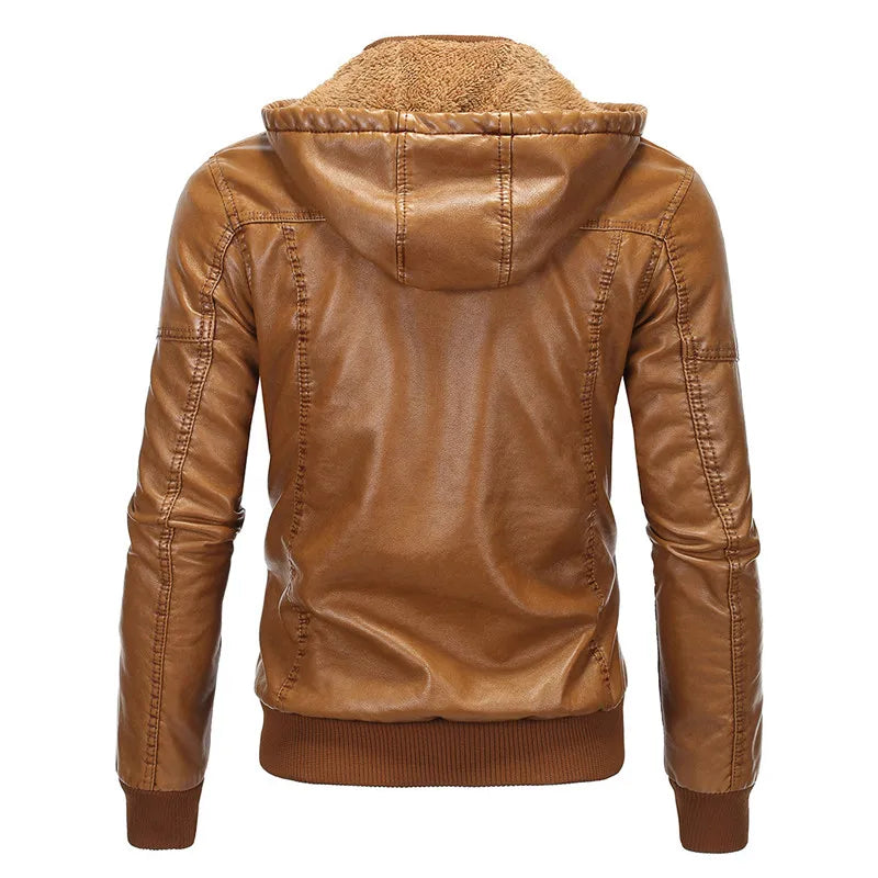 COLDKER Fashion Men's PU Leather Jacket new For Male Fitness Suede Jacket chaqueta cuero Casual Coat Clothing for man