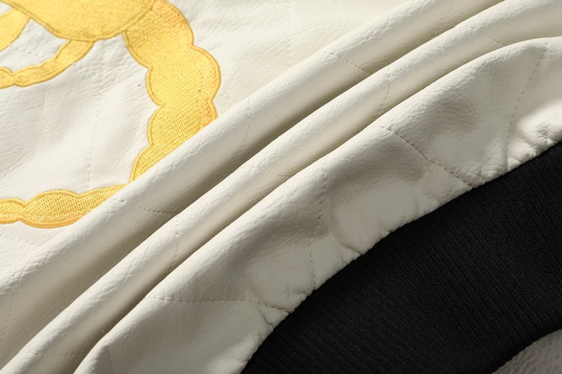 Autumn Winter Bomber Leather Jacket Men Scorpion Embroidery Hooded Jacket PU Leather Motorcycle Mens Ryan Gosling Drive Jacket