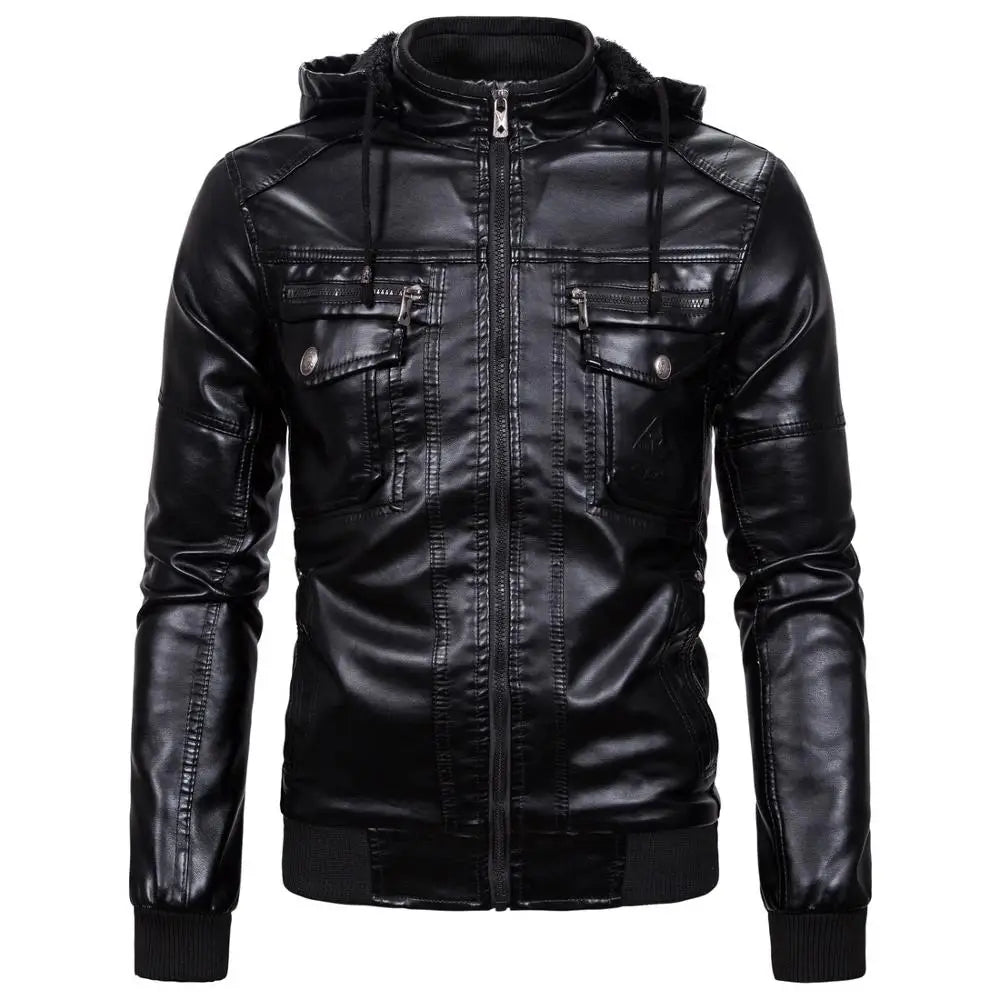 COLDKER Fashion Men's PU Leather Jacket new For Male Fitness Suede Jacket chaqueta cuero Casual Coat Clothing for man