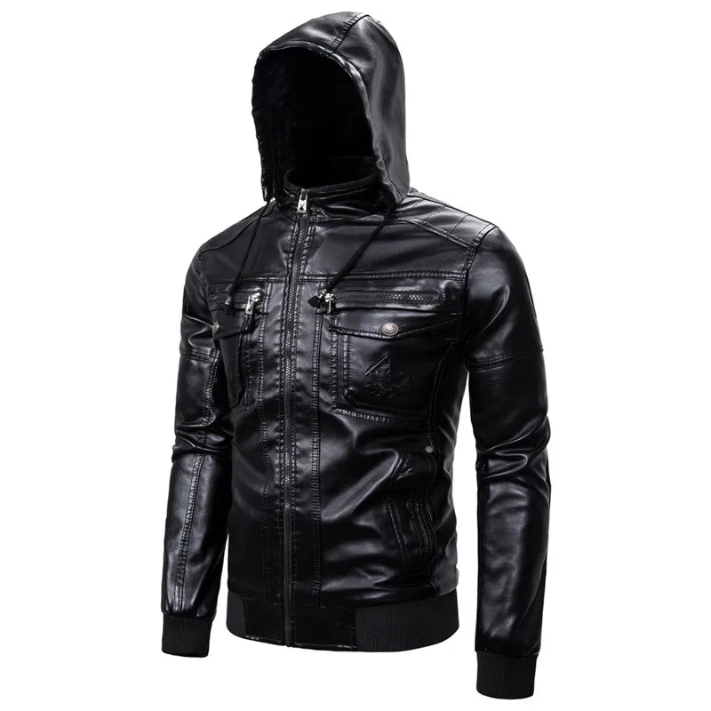 COLDKER Fashion Men's PU Leather Jacket new For Male Fitness Suede Jacket chaqueta cuero Casual Coat Clothing for man