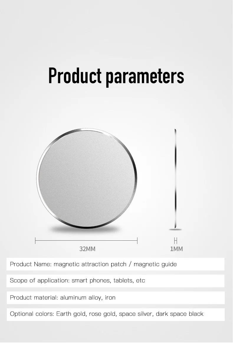 Metal Disk Plate Magnetic Car Phone Holder Universal Air Vent Mount Mobile Cellphone Stand GPS Support Magnet Iron Sheet