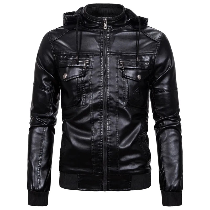 COLDKER Fashion Men's PU Leather Jacket new For Male Fitness Suede Jacket chaqueta cuero Casual Coat Clothing for man