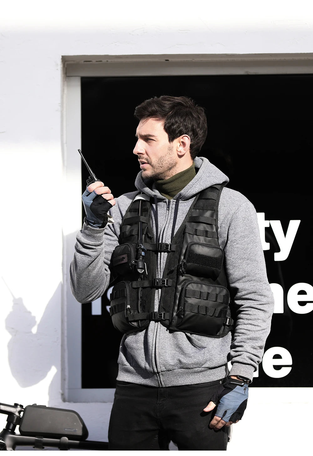 Moto Vest Mens Motorcycle Jacket Breathable Motorbike Jacket Night Work High Visibility Reflective Safety Jacket With Water Bag