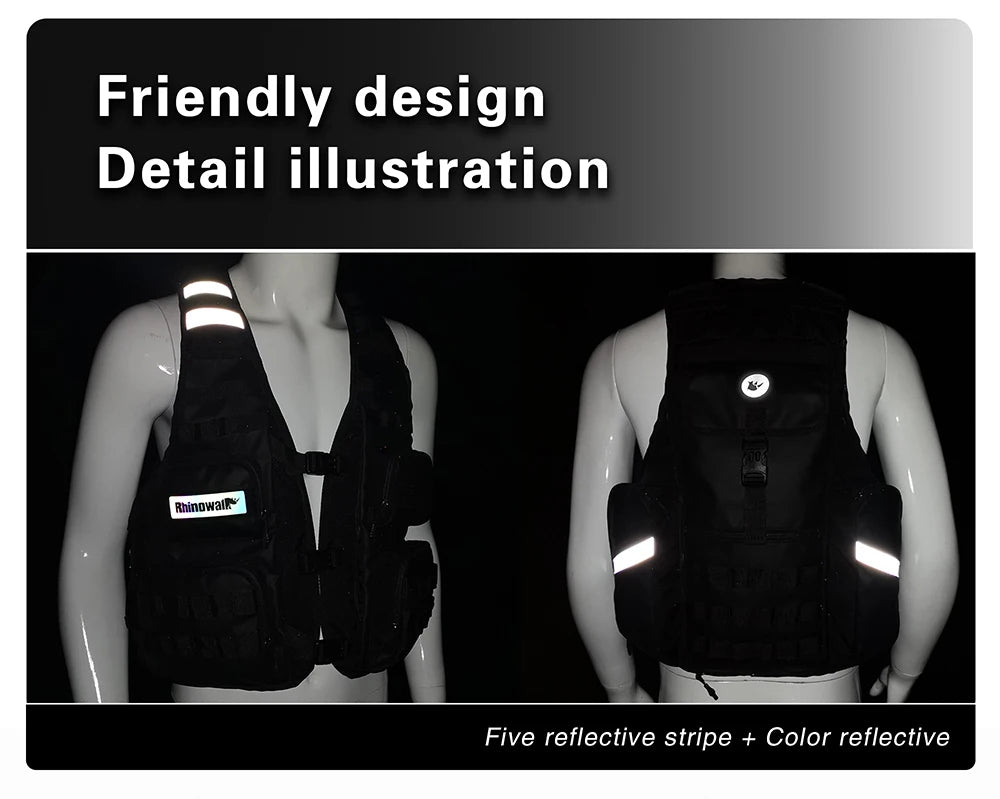 Moto Vest Mens Motorcycle Jacket Breathable Motorbike Jacket Night Work High Visibility Reflective Safety Jacket With Water Bag