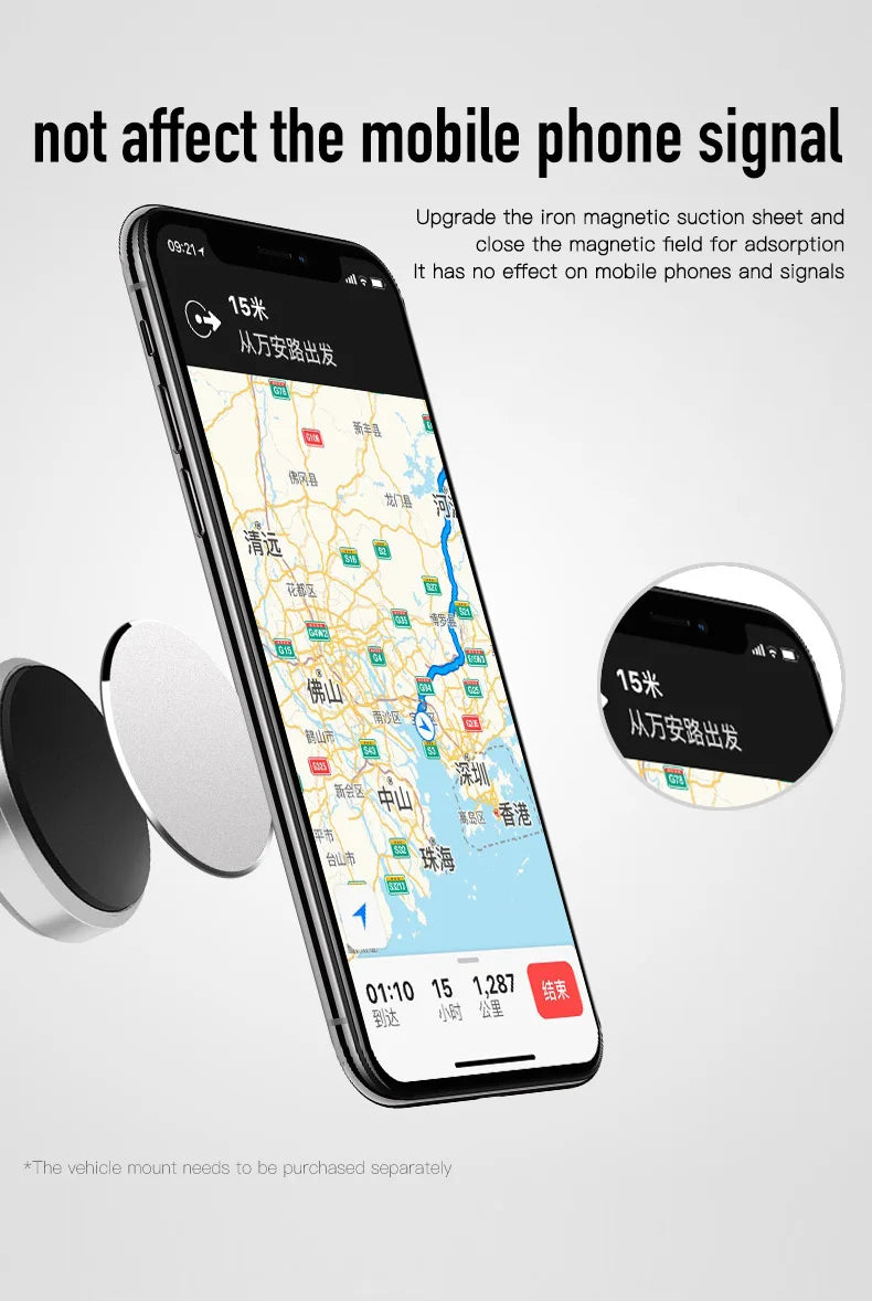 Metal Disk Plate Magnetic Car Phone Holder Universal Air Vent Mount Mobile Cellphone Stand GPS Support Magnet Iron Sheet