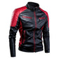 Men's Winter Pu Jacket Motorcycle Waterproof Cool Contrast Colors Classic Biker Leather Jacket Aviator Motor Autumn Coat