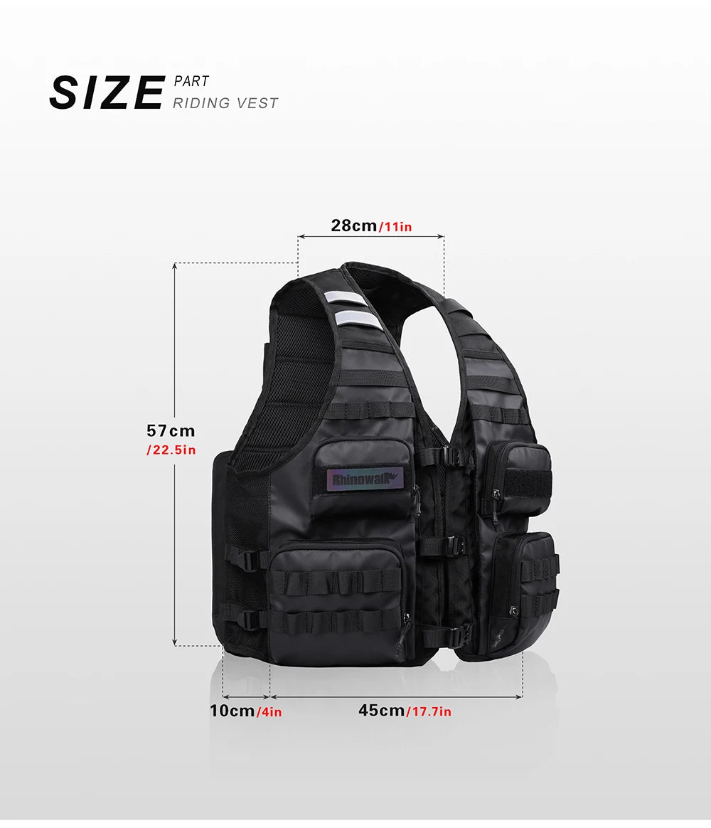 Moto Vest Mens Motorcycle Jacket Breathable Motorbike Jacket Night Work High Visibility Reflective Safety Jacket With Water Bag