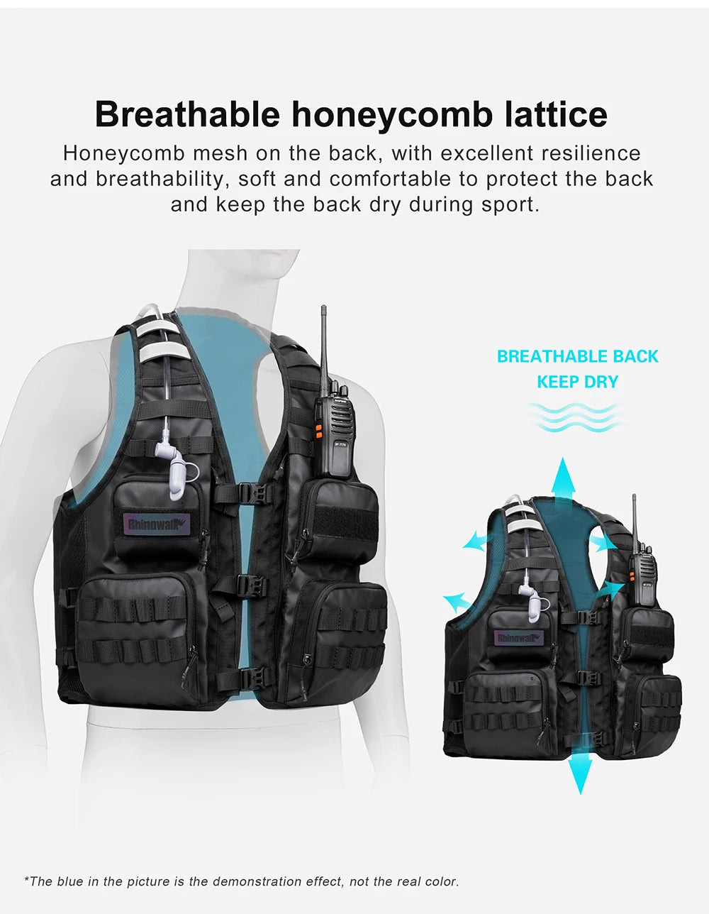 Moto Vest Mens Motorcycle Jacket Breathable Motorbike Jacket Night Work High Visibility Reflective Safety Jacket With Water Bag