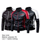 Men's Winter Pu Jacket Motorcycle Waterproof Cool Contrast Colors Classic Biker Leather Jacket Aviator Motor Autumn Coat