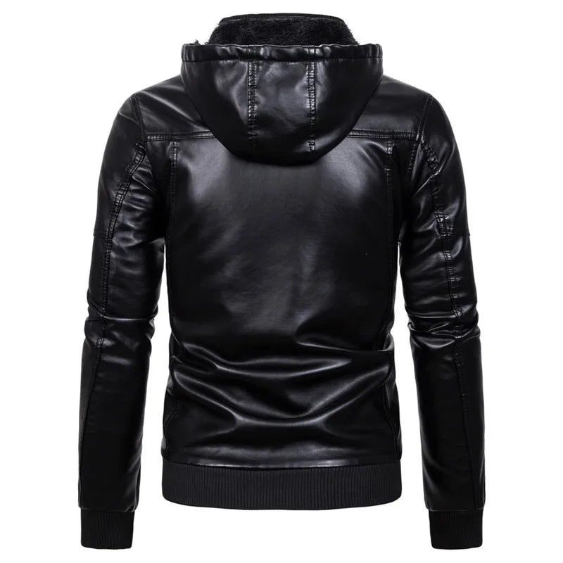 COLDKER Fashion Men's PU Leather Jacket new For Male Fitness Suede Jacket chaqueta cuero Casual Coat Clothing for man
