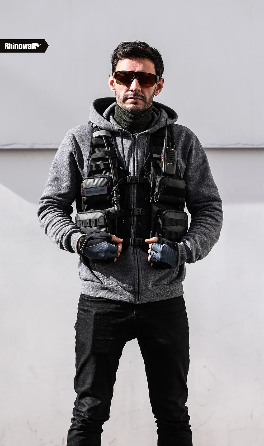 Moto Vest Mens Motorcycle Jacket Breathable Motorbike Jacket Night Work High Visibility Reflective Safety Jacket With Water Bag