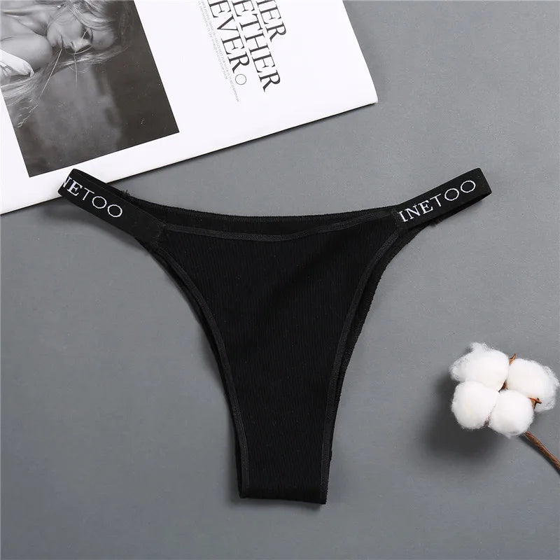 5PCS/Set Sexy Lingerie Women Cotton Panties Finetoo Letter Low Waist Female Briefs Underwear Comfort Underpants Women Intimates