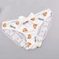 Women Cute Bear Panties Low Waist Lace Ruffled Kawaii Lingerie Milk Silk Underwear Female Lady Underwear