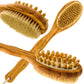 Double-sided Natural Bristle Bath Brush Exfoliating Wooden Body Massage Shower Brush SPA Woman Man Skin Care Dry Long Body Brush