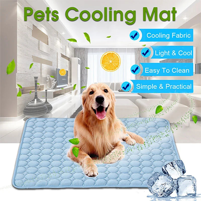 Dog Mat Cooling Summer Pad Mat For Dogs Cat Blanket Sofa Breathable Pet Dog Bed Summer Washable For Small Medium Large Dogs Car